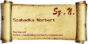 Szabadka Norbert névjegykártya