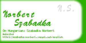 norbert szabadka business card